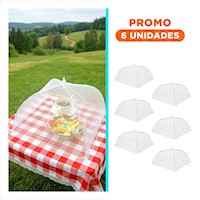 Pack6 Malla Hogar Blanca 36x55 cm para Cubrir Comida en Casa Diario